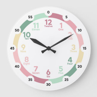 Horloge d'apprentissage - Pastel doux