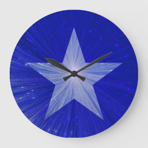 Horloge Dark Blue Star ronde