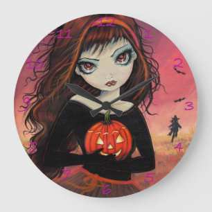 Horloge d'art Halloween Feu d'Automne