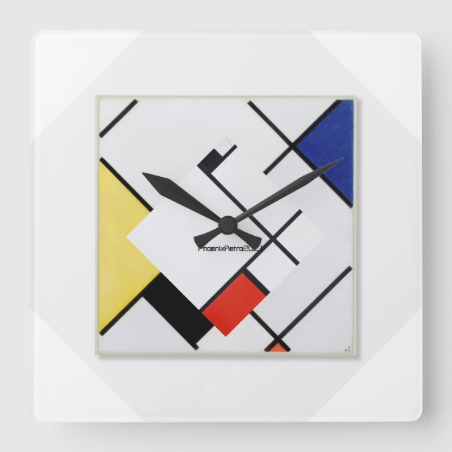 Horloge d'art moderne Piet Mondrian (Recto)