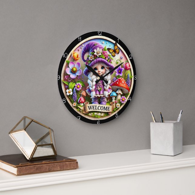 Horloge de Bienvenue pour Jardin de Nain Fantaisis (Bureau)