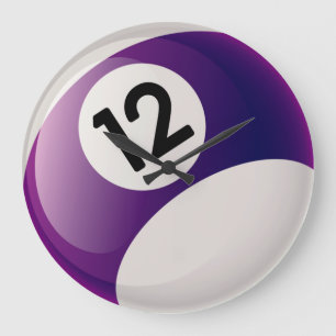 Horloge de boule de billards du numéro 12