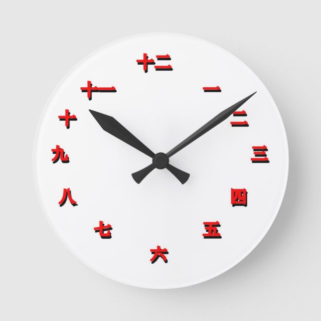Horloge de caractères chinois (rouge) (Recto)