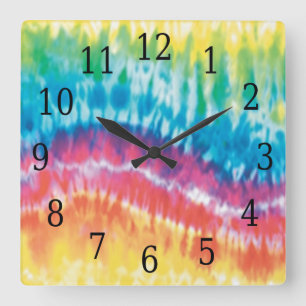 Horloge de carré de colorant de cravate