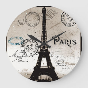Horloge de carte postale de Paris France de Tour