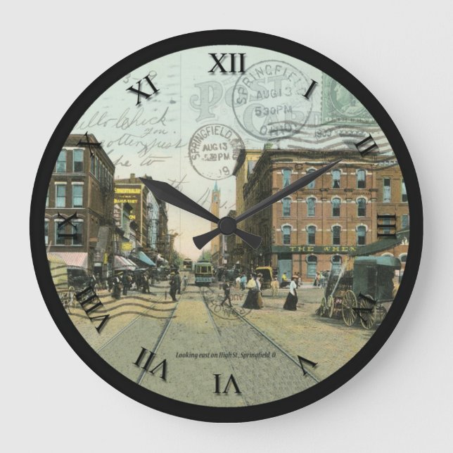 Horloge de carte postale de Springfield Ohio - (Recto)