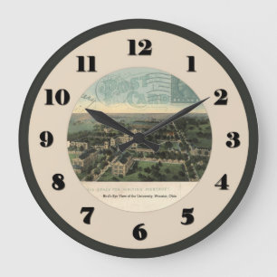 horloge de carte postale Wooster Ohio - Université
