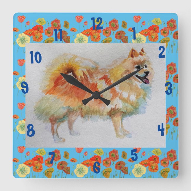 Horloge de chambre d'enfant Chien Spitz allemand P (Recto)