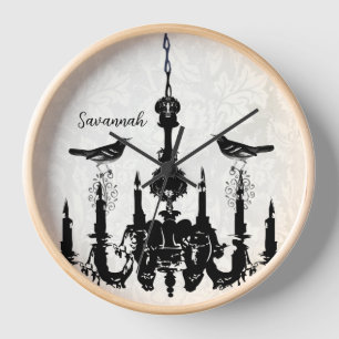 Horloge de chandelier jaune moutarde personnalisée