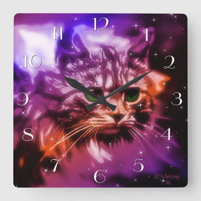 Horloge "de chat céleste" de peinture de Digitals (Recto)