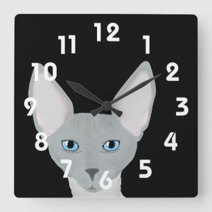 Horloge de chat Sphynx