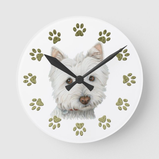 Horloge de chien Westie (Recto)