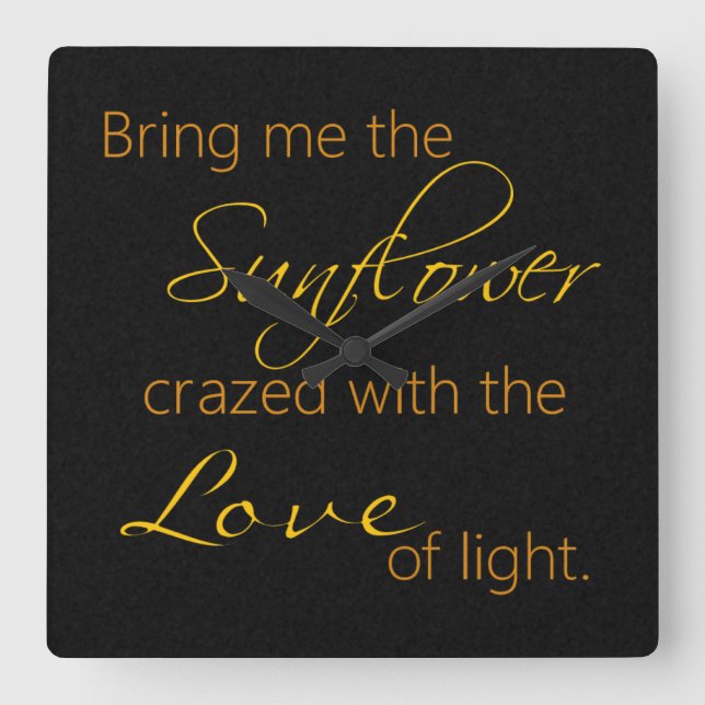 Horloge de citation de tournesol noir (Recto)