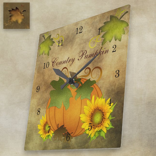 Horloge de citrouille de pays de récolte d'automne (Créateur téléchargé)