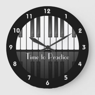 Horloge de conception du clavier de piano