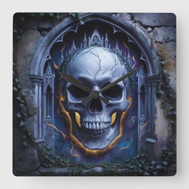 Horloge de conception symphonique gothique du crân (Recto)