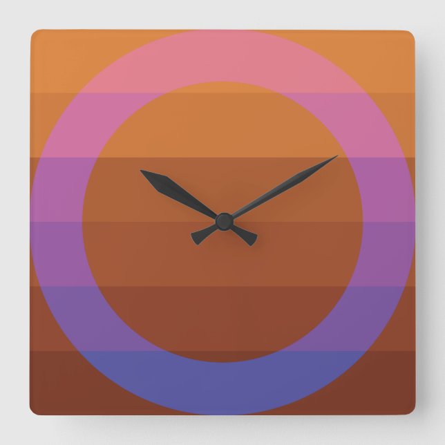 Horloge de couleurs Abstraites minimale (Recto)