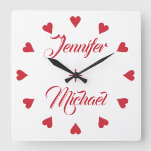 Horloge de couple avec coeur