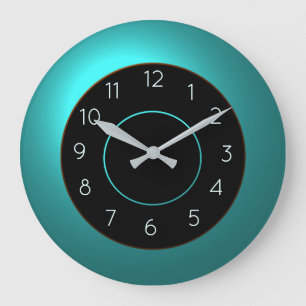 Horloge de cuisine bleue Aqua dans l'atmosphère