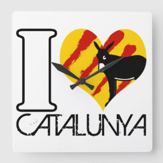 horloge de cuisine carré I LOVE CATALUNYA
