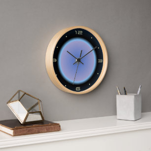 Horloge de cuisine rose/mauve/bleu >Image lunaire
