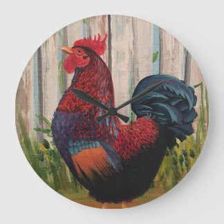 Horloge de cuisine rustique Barnvelder Coq