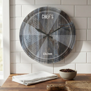 Horloge de découpe en bois industriel pour chef mo