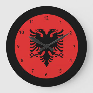 Horloge de drapeau albanais