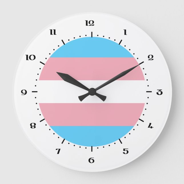 Horloge de drapeau transgenre (Recto)