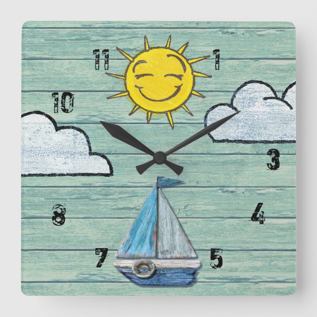 Horloge de Driftwood Beach avec des chiffres. Jade (Recto)