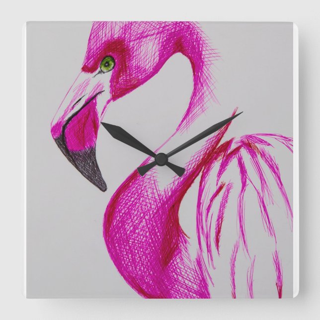 Horloge de Flamant rose (Recto)
