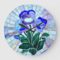 horloge de fleur en verre souillé