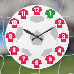 Horloge de football - avec Chemises rouges