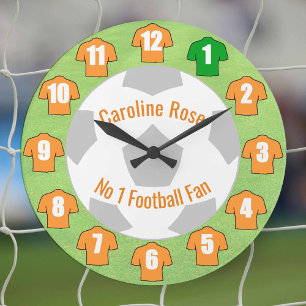 Horloge De Football - Chemises Orange D'Or