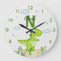 Horloge de grande taille pour nurserie de dinosaur
