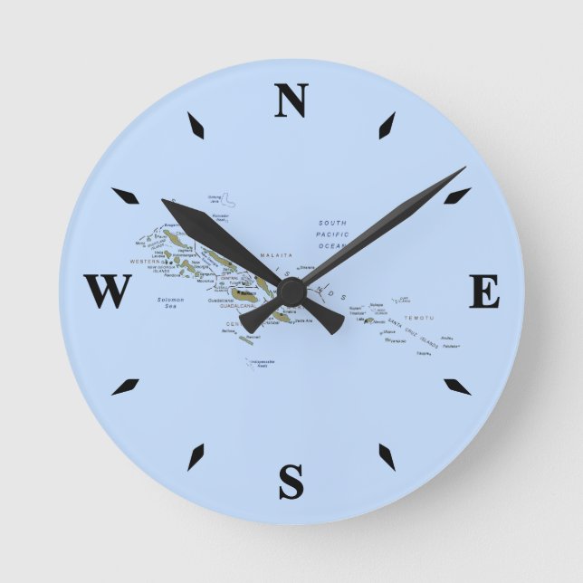 Horloge de la carte des Îles Salomon (Recto)