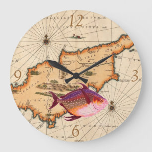 Horloge de la carte nautique du 16e/17e siècle