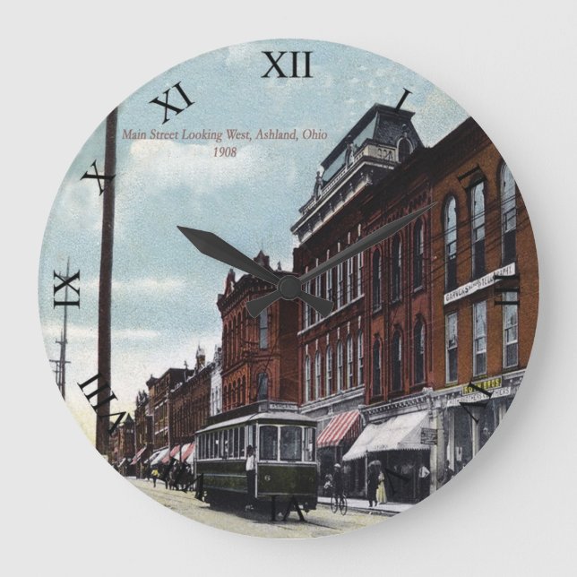 Horloge de la carte postale Ashland (Ohio) - Main  (Recto)