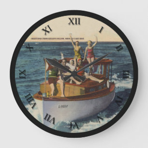 Horloge de la carte postale de Kelleys Island Ohio