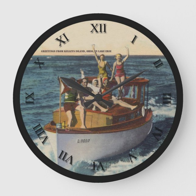 Horloge de la carte postale de Kelleys Island Ohio (Recto)