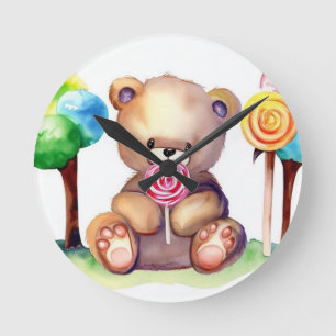 Horloge de la crèche à l'ours mou