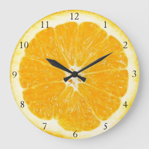 Horloge de la cuisine aux fruits orange