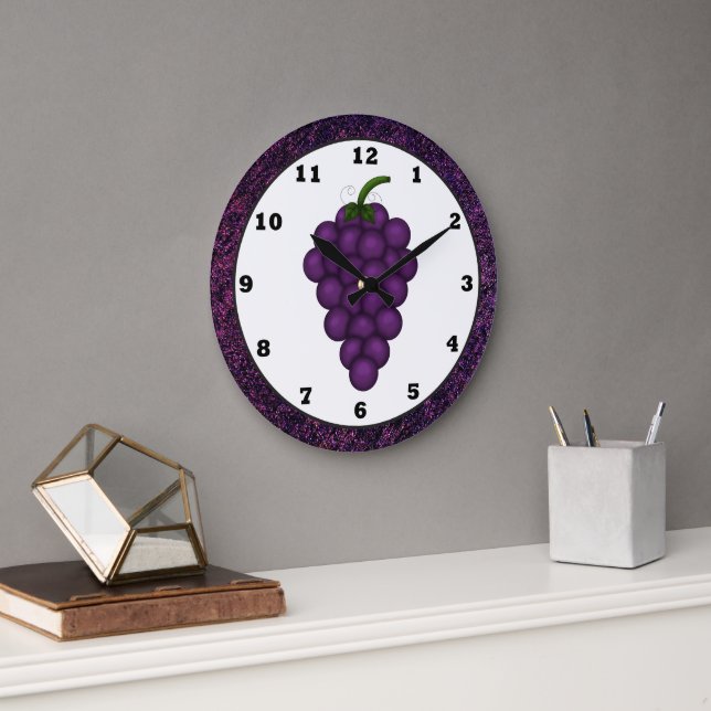 Horloge de la cuisine en raisin de dessin (Bureau)