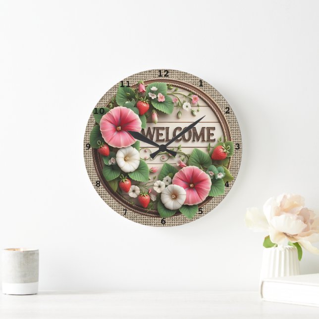 Horloge de la ferme d'accueil en fleur de fraise (Maison)
