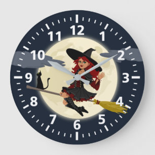 Horloge de la sorcière d'Halloween
