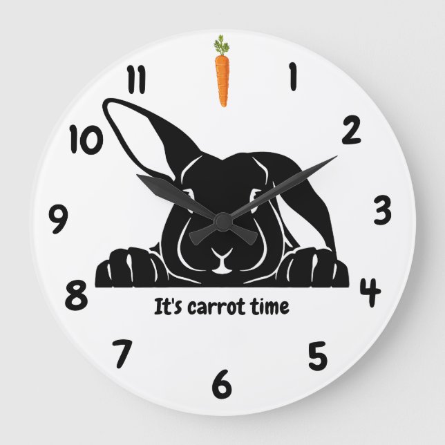 Horloge de la tête de lapin noir et blanc (Recto)