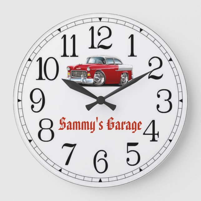 Horloge de la voiture classique rouge et blanche G (Recto)