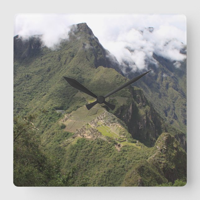 horloge de la vue de l'oiseau Machu Picchu (Recto)