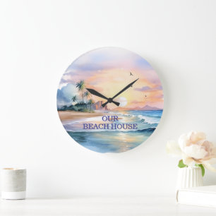 Horloge de maison de plage élégante personnalisée