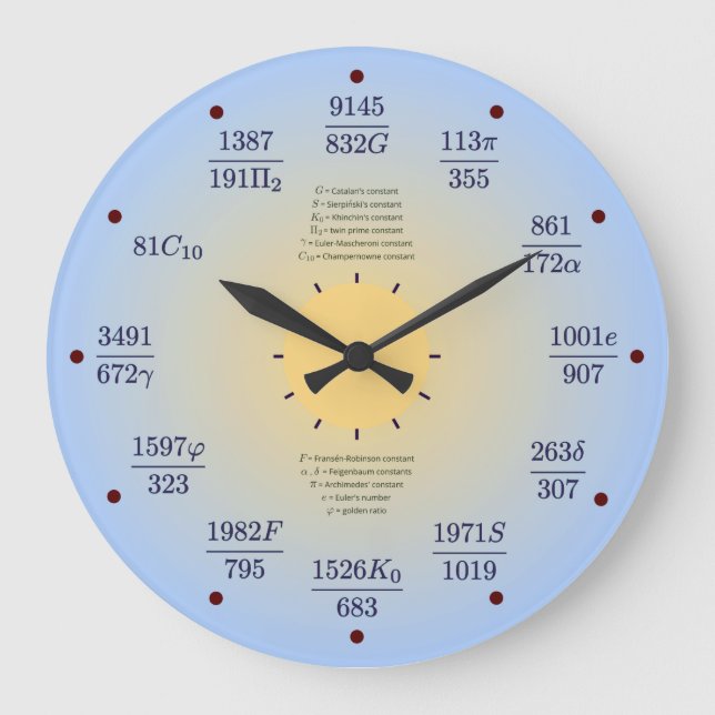 Horloge de maths (constantes) (Recto)